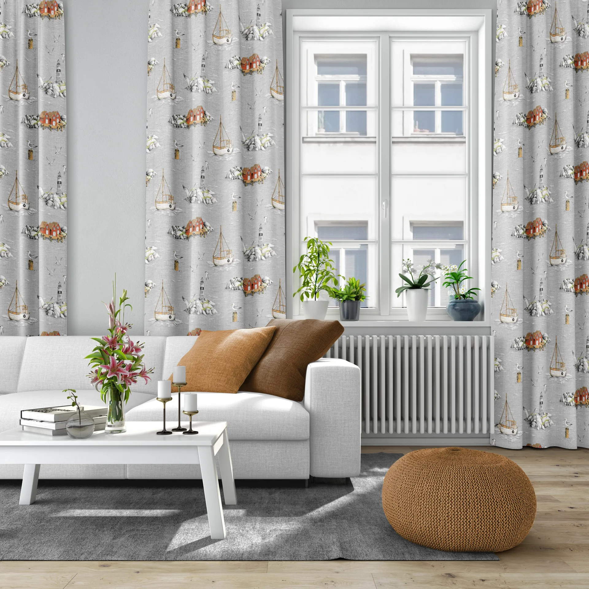 Fiskeskär 패브릭, grey Arvidssons Textil | 아르빗손 텍스타일