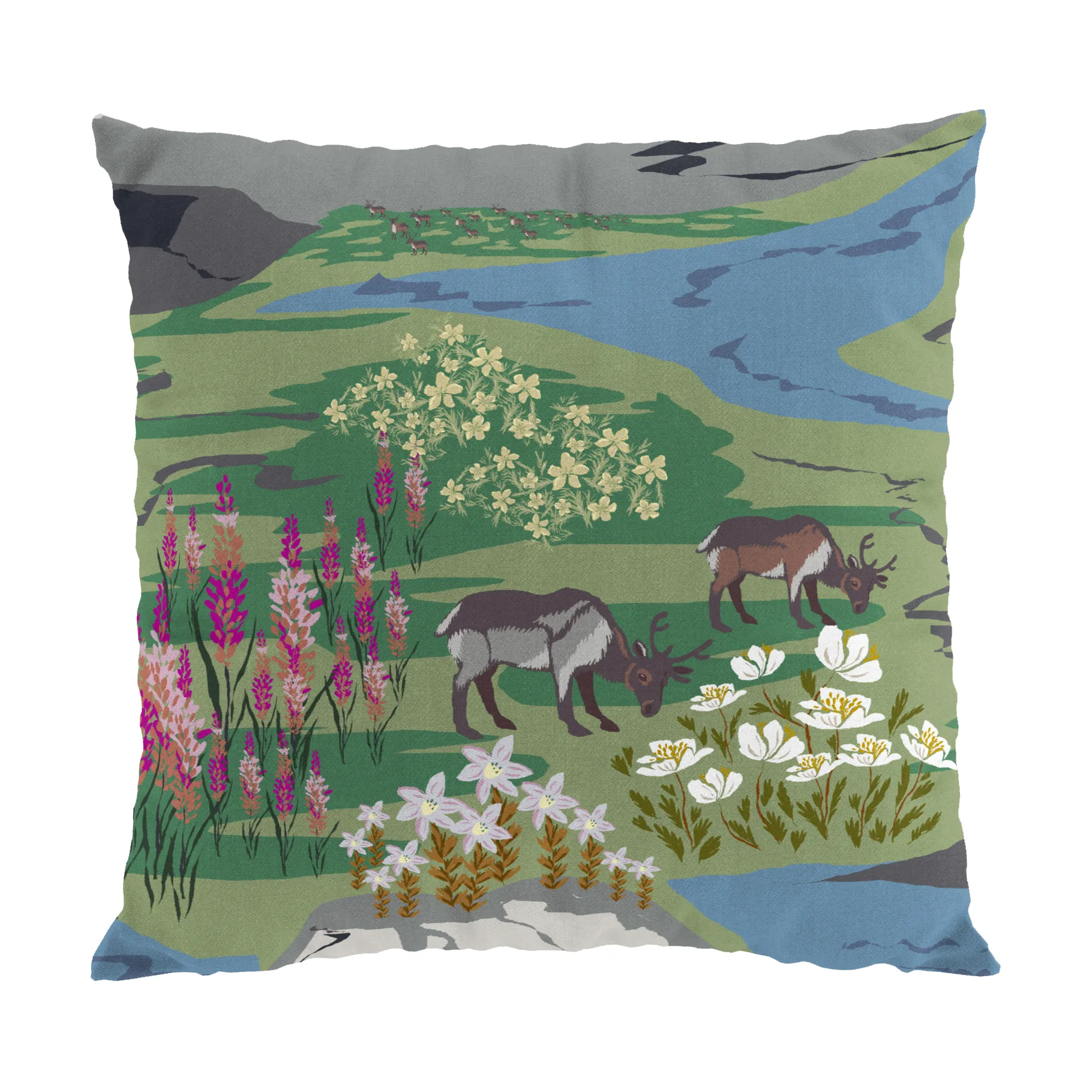 Fjällängar 쿠션 커버 47x47 cm, Green Arvidssons Textil | 아르빗손 텍스타일