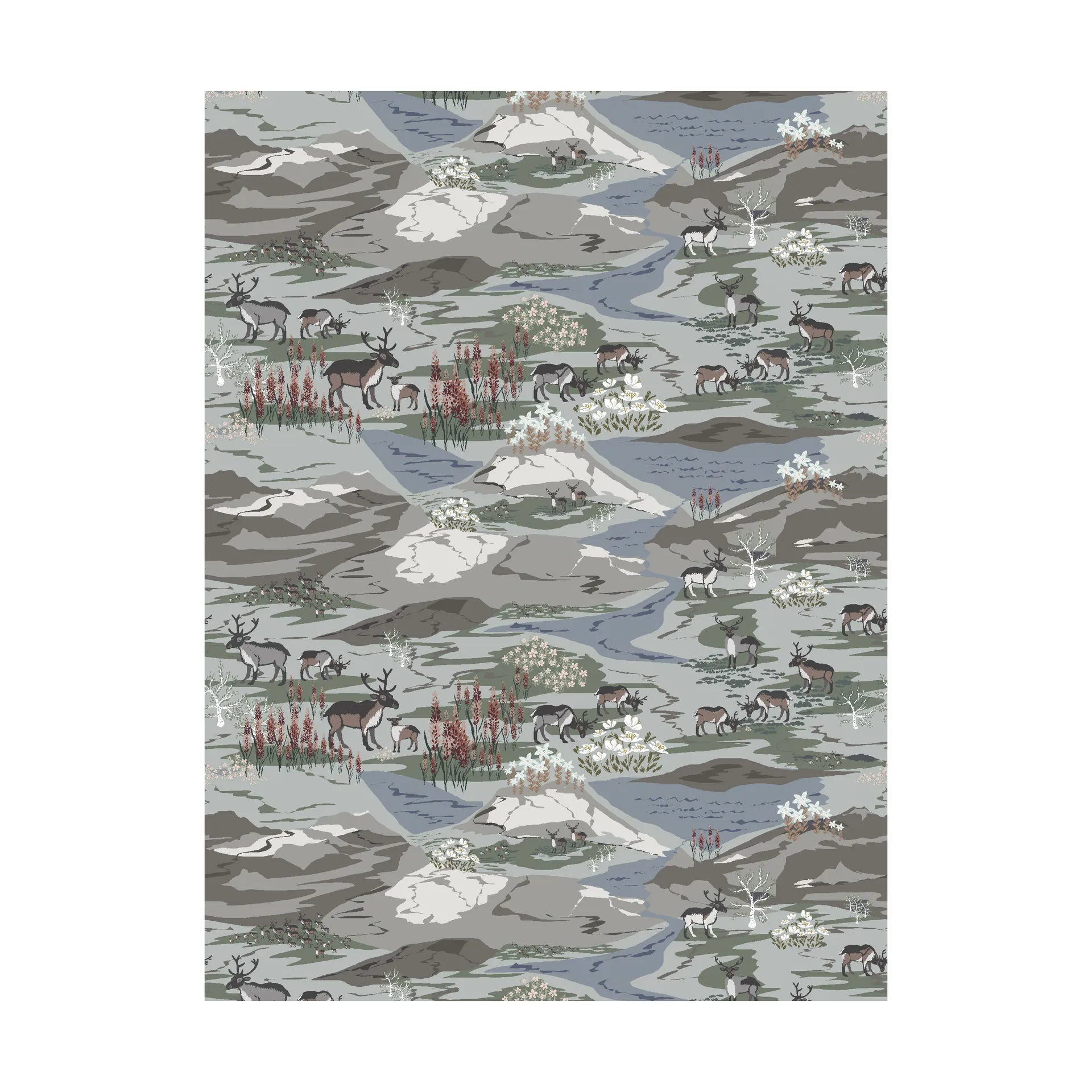 Fjällängar 패브릭 클로스, Gray/green Arvidssons Textil | 아르빗손 텍스타일