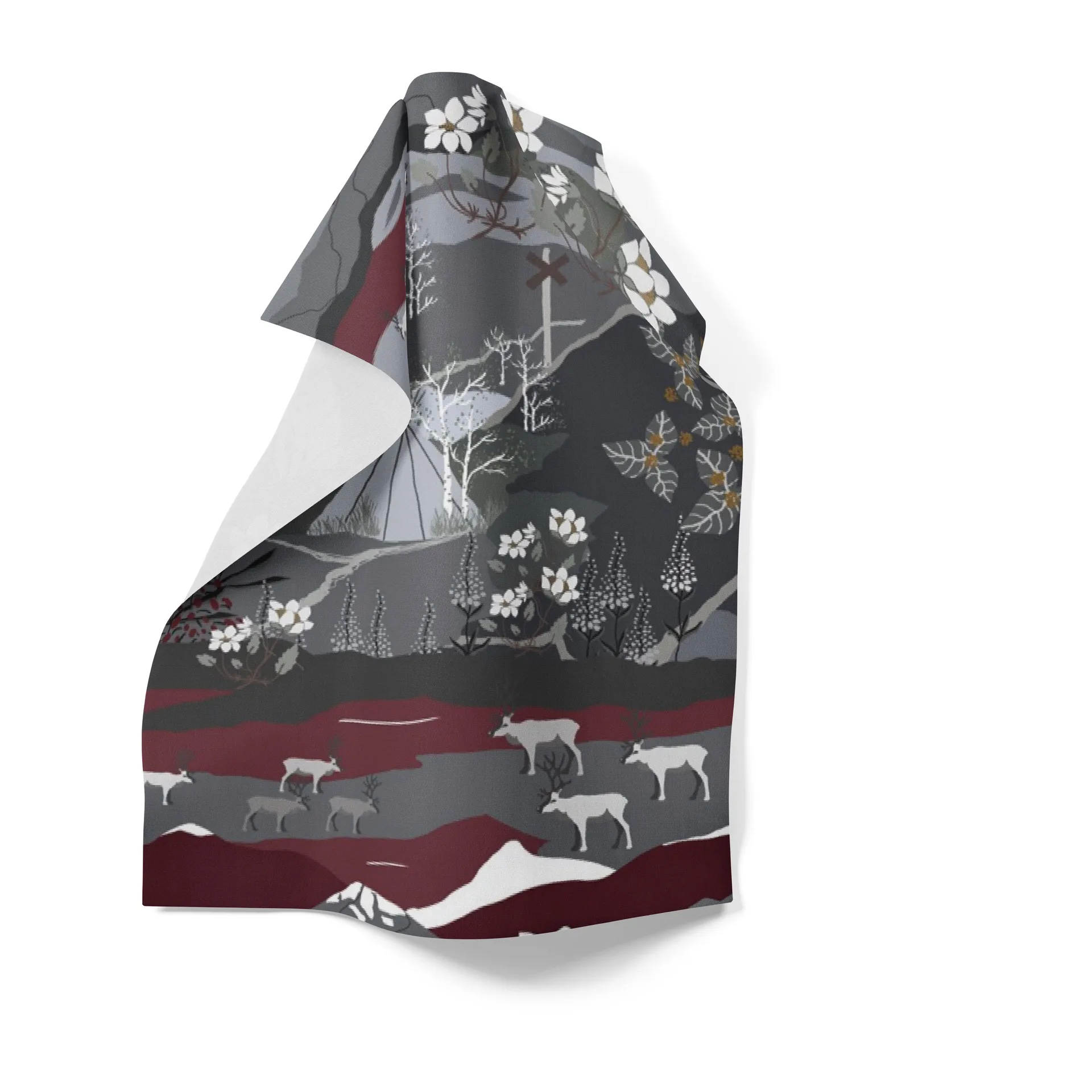 Fjallvandring 키친 타월 46x70 cm, grey-burgundy Arvidssons Textil | 아르빗손 텍스타일
