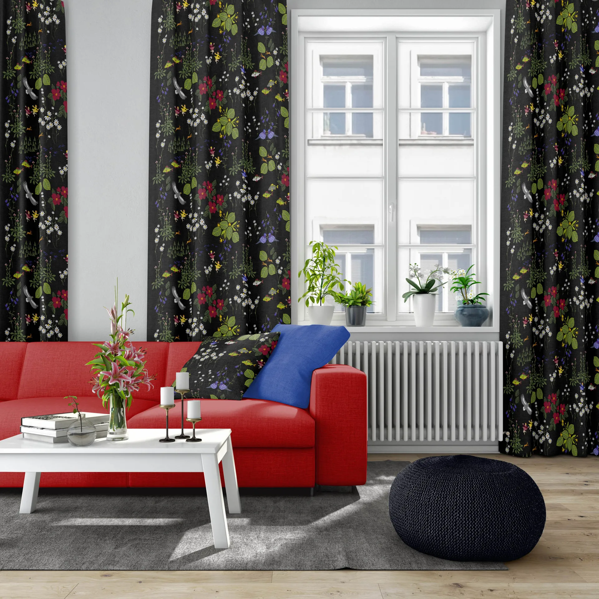 Himlajorden 패브릭, black Arvidssons Textil | 아르빗손 텍스타일