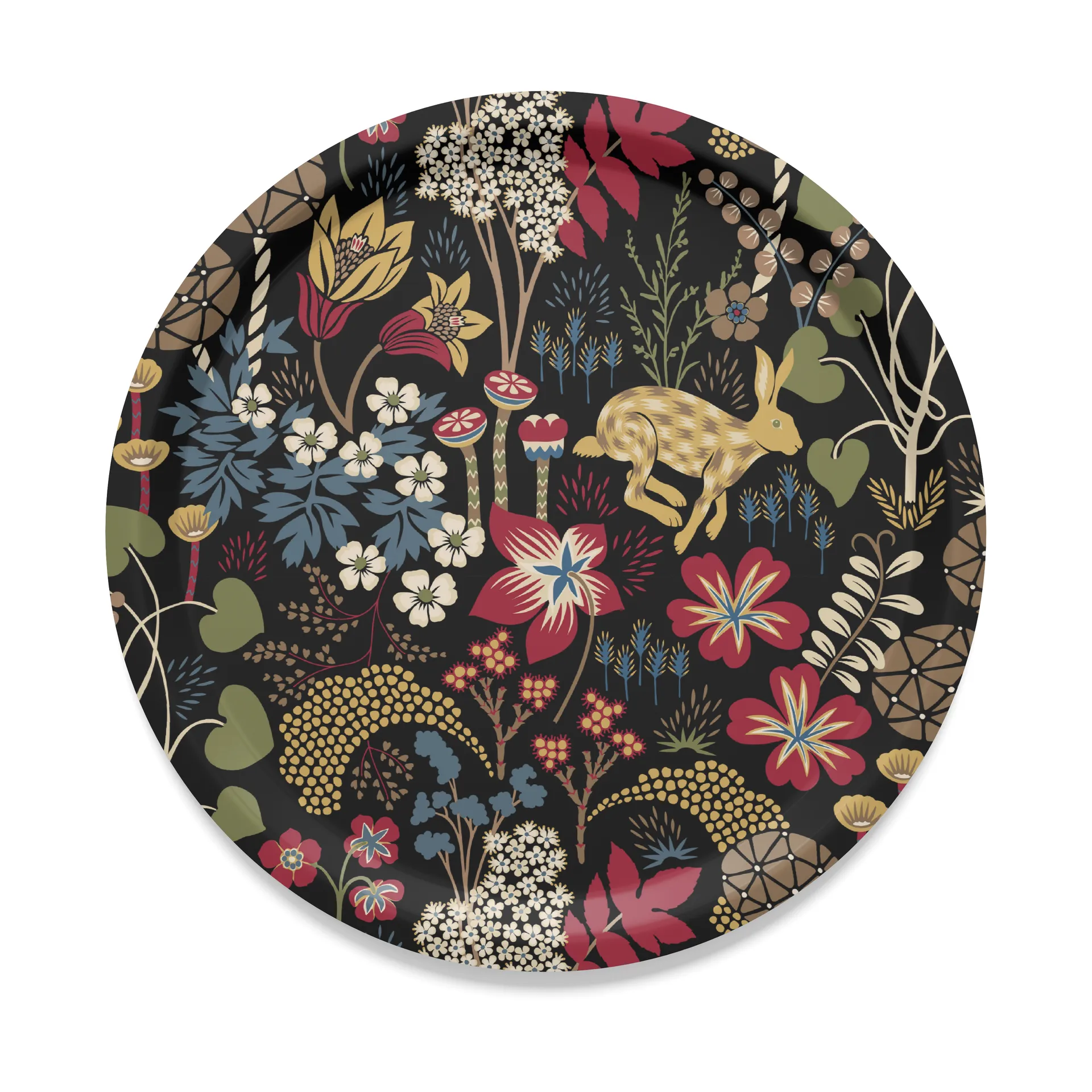 Lyckeflykt 트레이 Ø31 cm, Red-brown Arvidssons Textil | 아르빗손 텍스타일