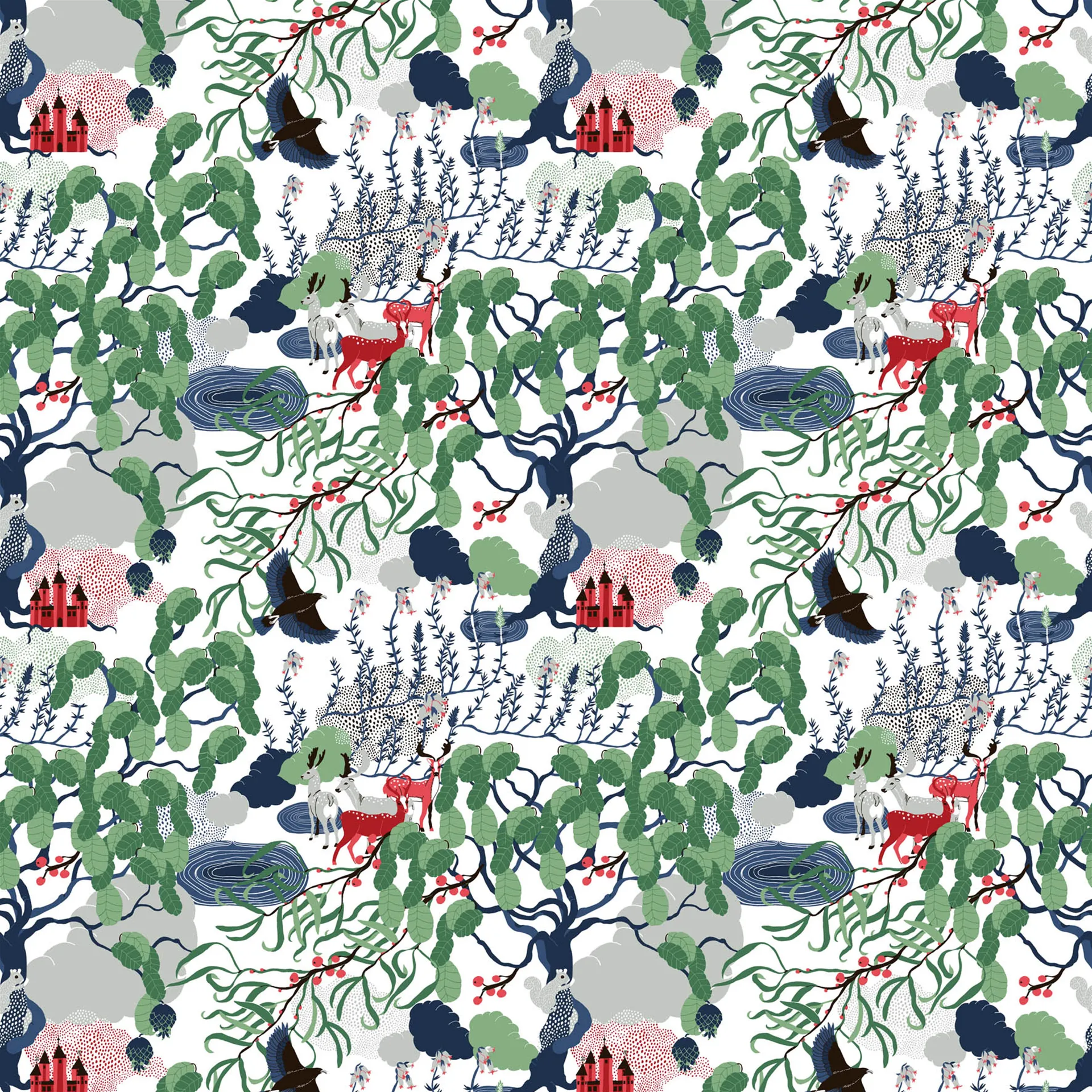 Mimers brunn 패브릭, multi Arvidssons Textil | 아르빗손 텍스타일