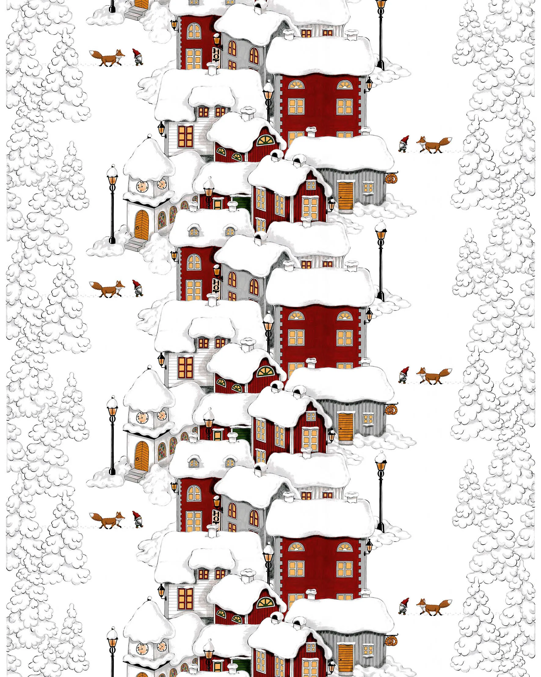 미켈 패브릭, Off white-grey-red Arvidssons Textil | 아르빗손 텍스타일