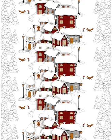 미켈 패브릭 - Off white-grey-red - Arvidssons Textil | 아르빗손 텍스타일