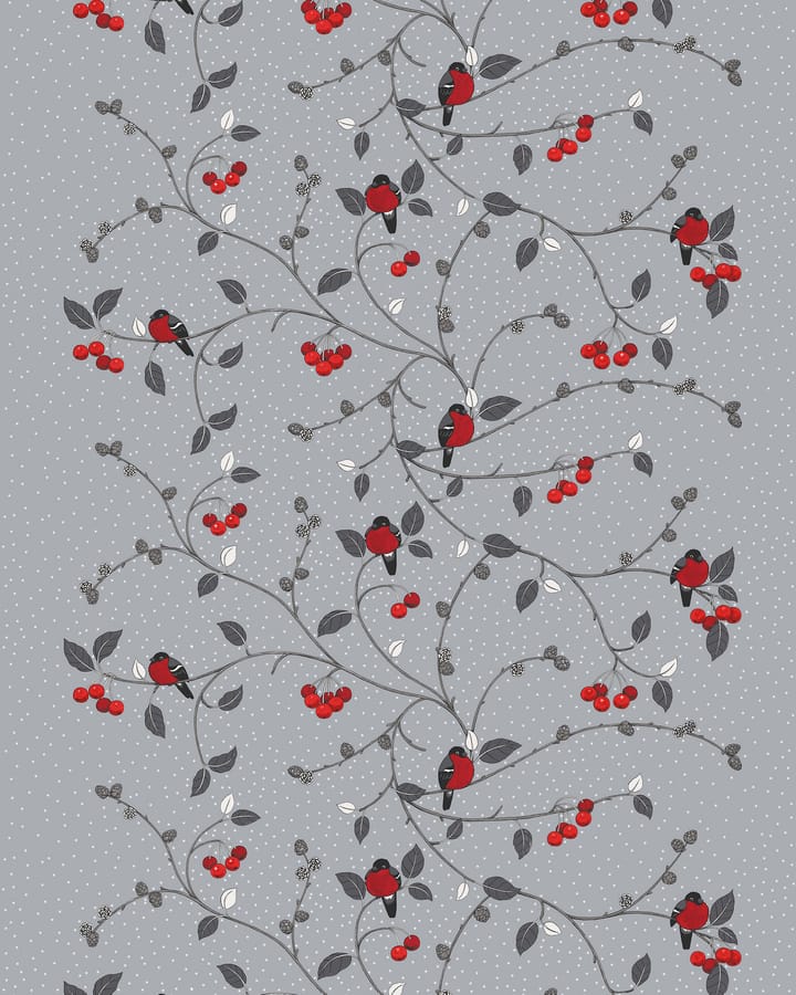Paradisäpplen 패브릭 - grey-red - Arvidssons Textil | 아르빗손 텍스타일