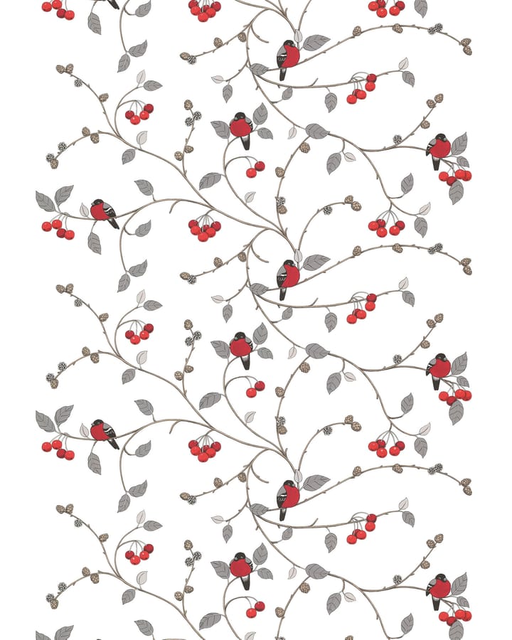 Paradisäpplen 패브릭 - Off white-grey-red - Arvidssons Textil | 아르빗손 텍스타일