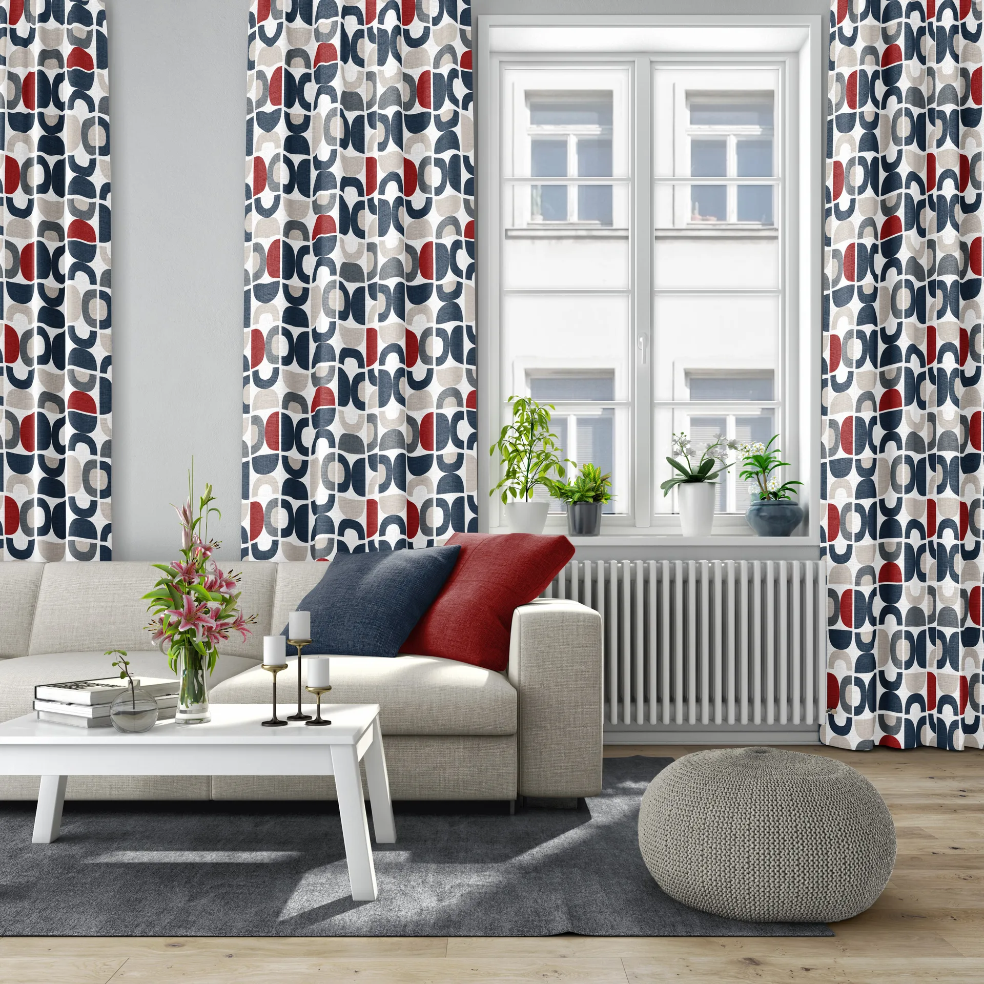 Spiral Dance 패브릭 클로스, Blue Arvidssons Textil | 아르빗손 텍스타일