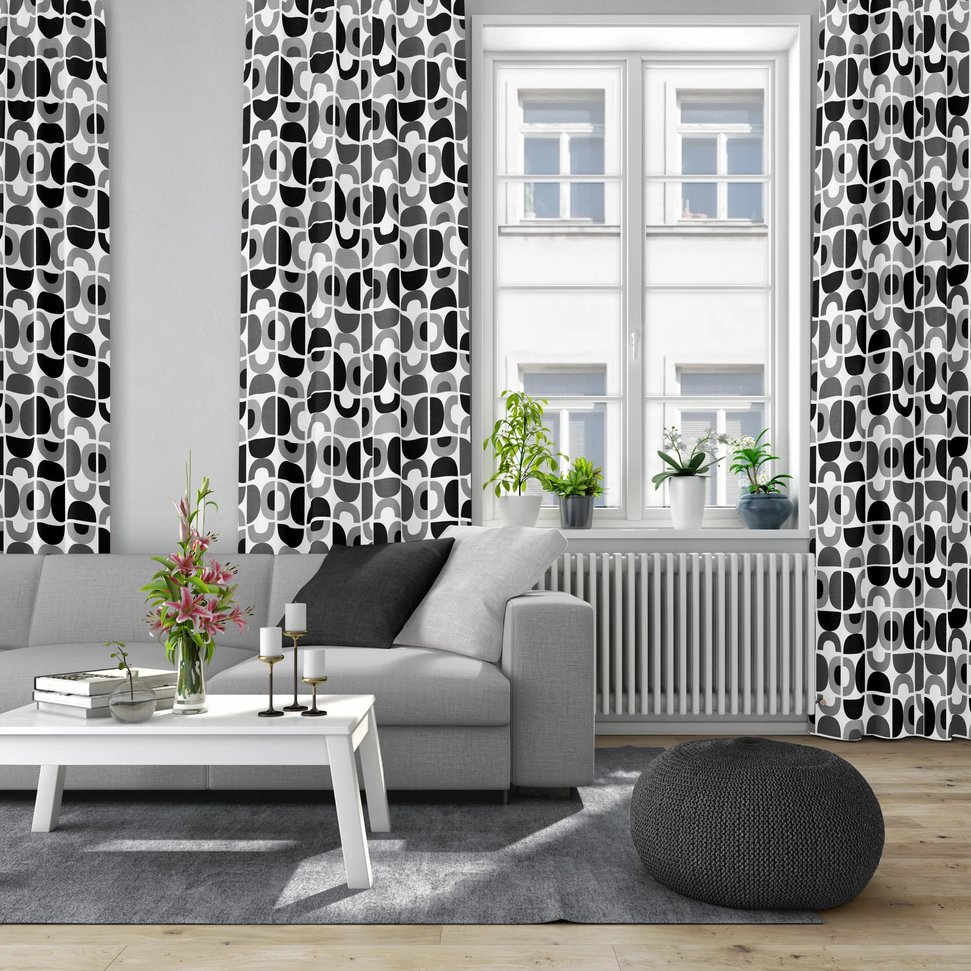 Spiral Dance 패브릭 클로스, Grey Arvidssons Textil | 아르빗손 텍스타일