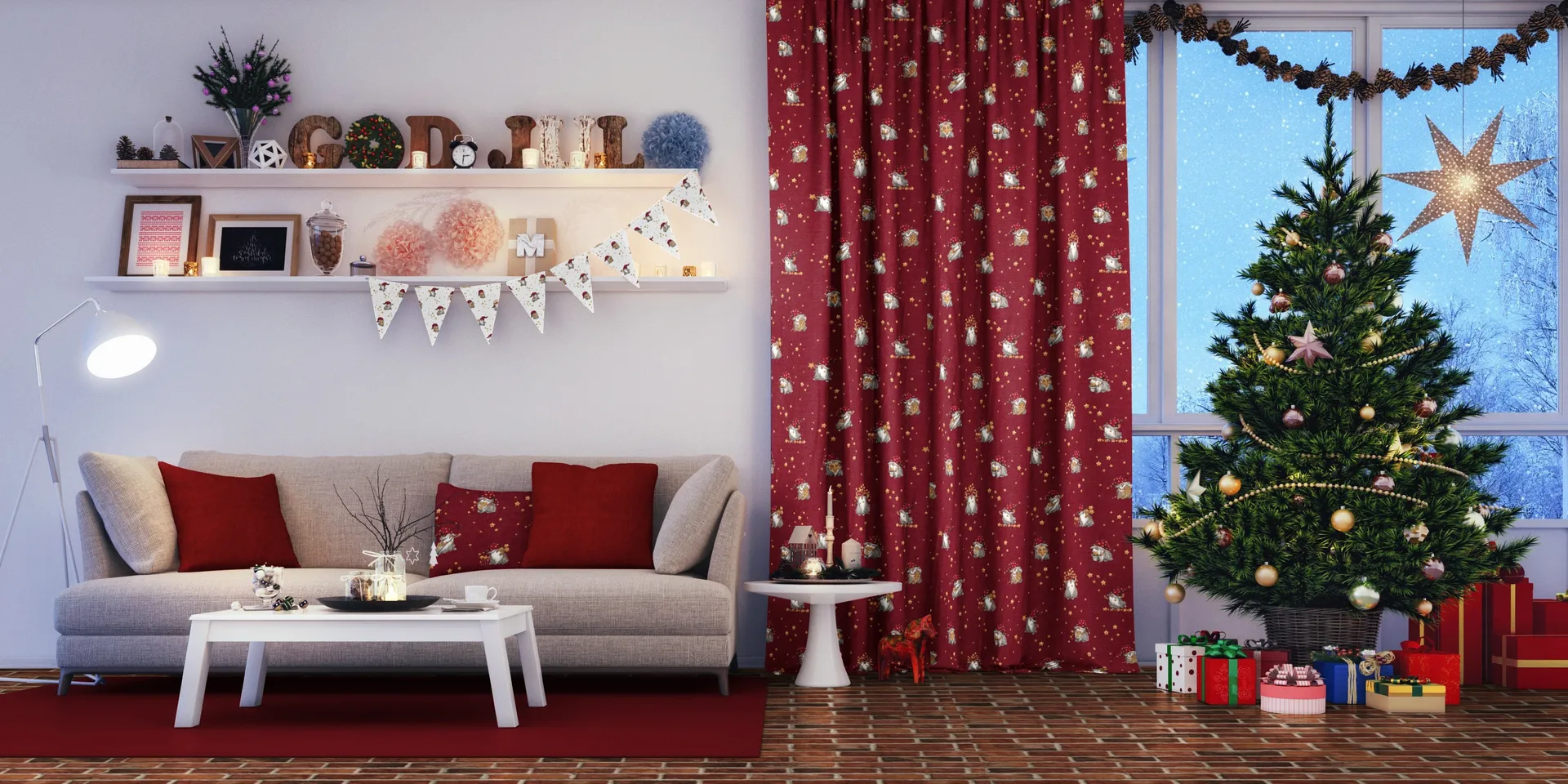 Stjärnglans 패브릭, Red Arvidssons Textil | 아르빗손 텍스타일