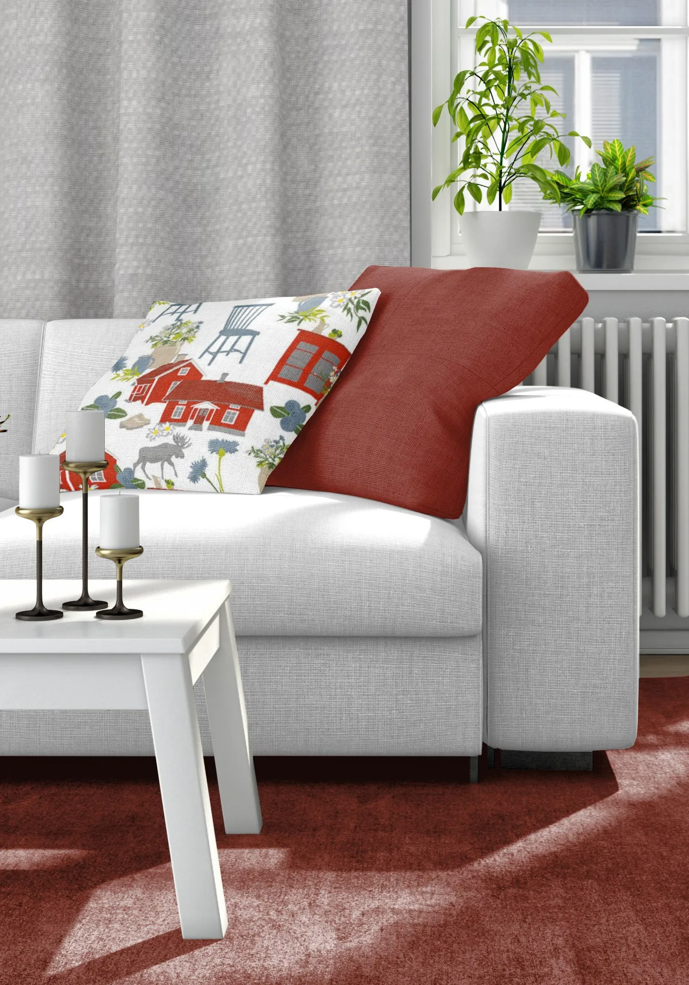 Strövtåg 베개커버 47x47 cm, Red Arvidssons Textil | 아르빗손 텍스타일