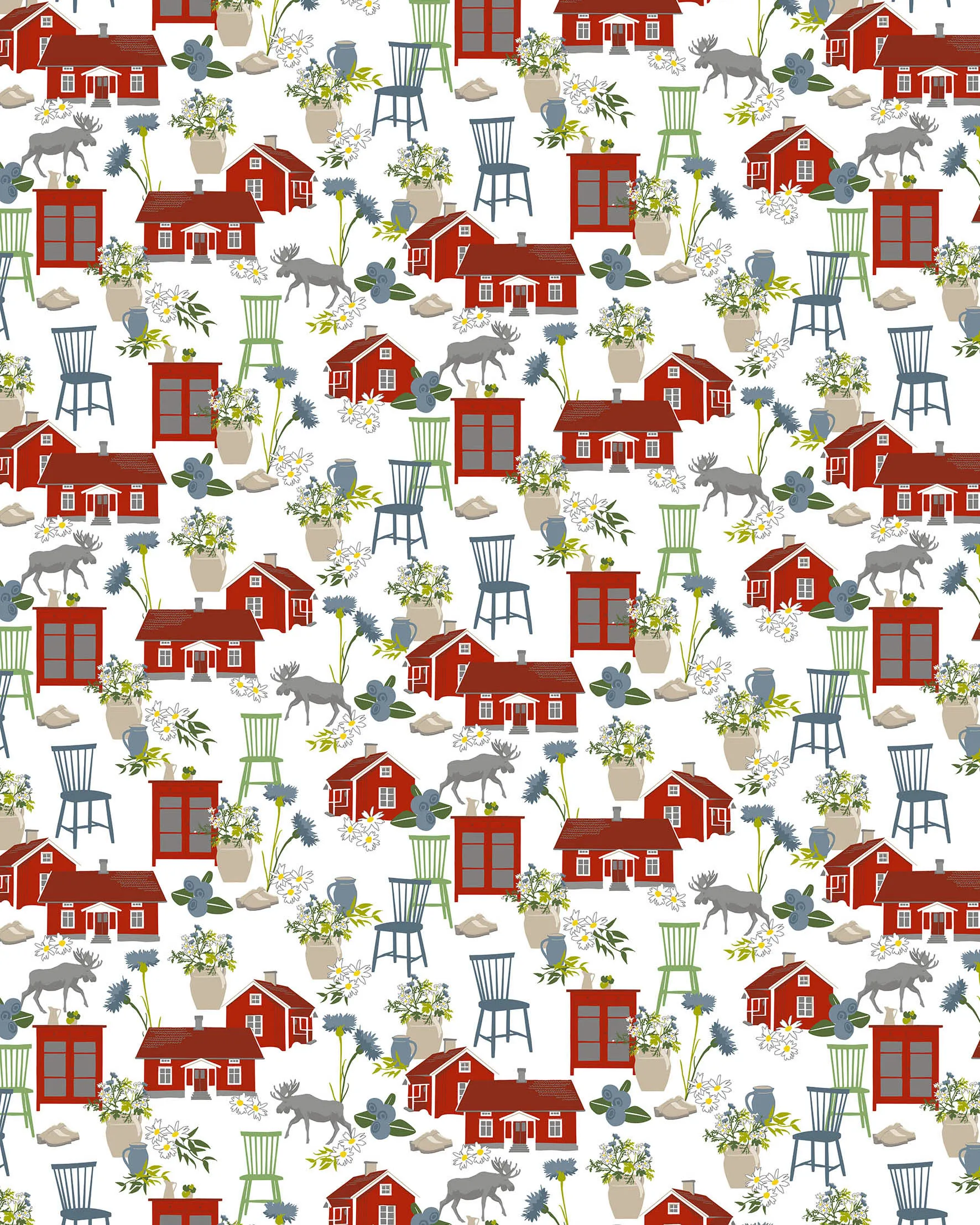 Strövtåg 오일클로스, Red Arvidssons Textil | 아르빗손 텍스타일