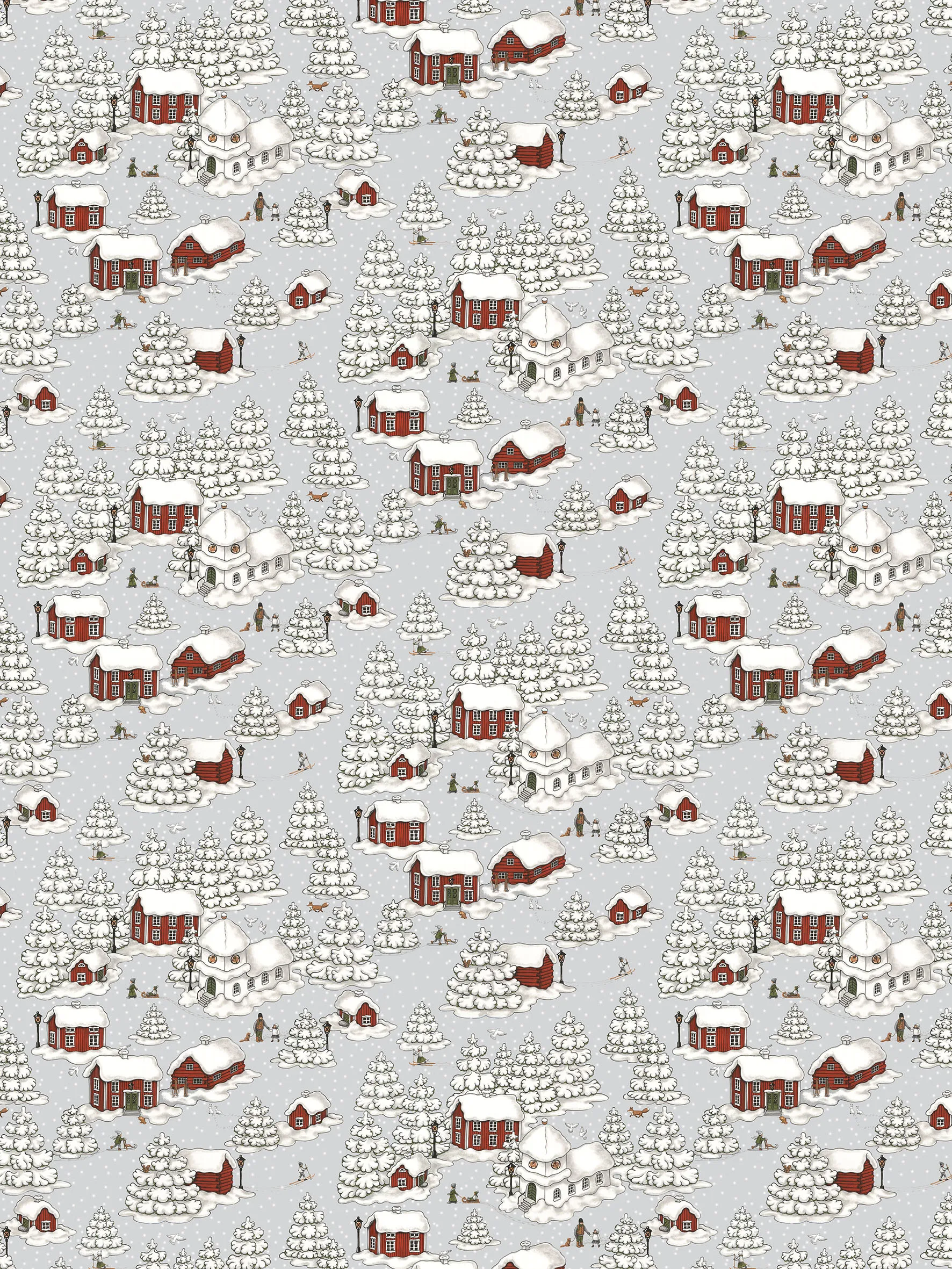 Timmerbyn 패브릭, grey-red Arvidssons Textil | 아르빗손 텍스타일