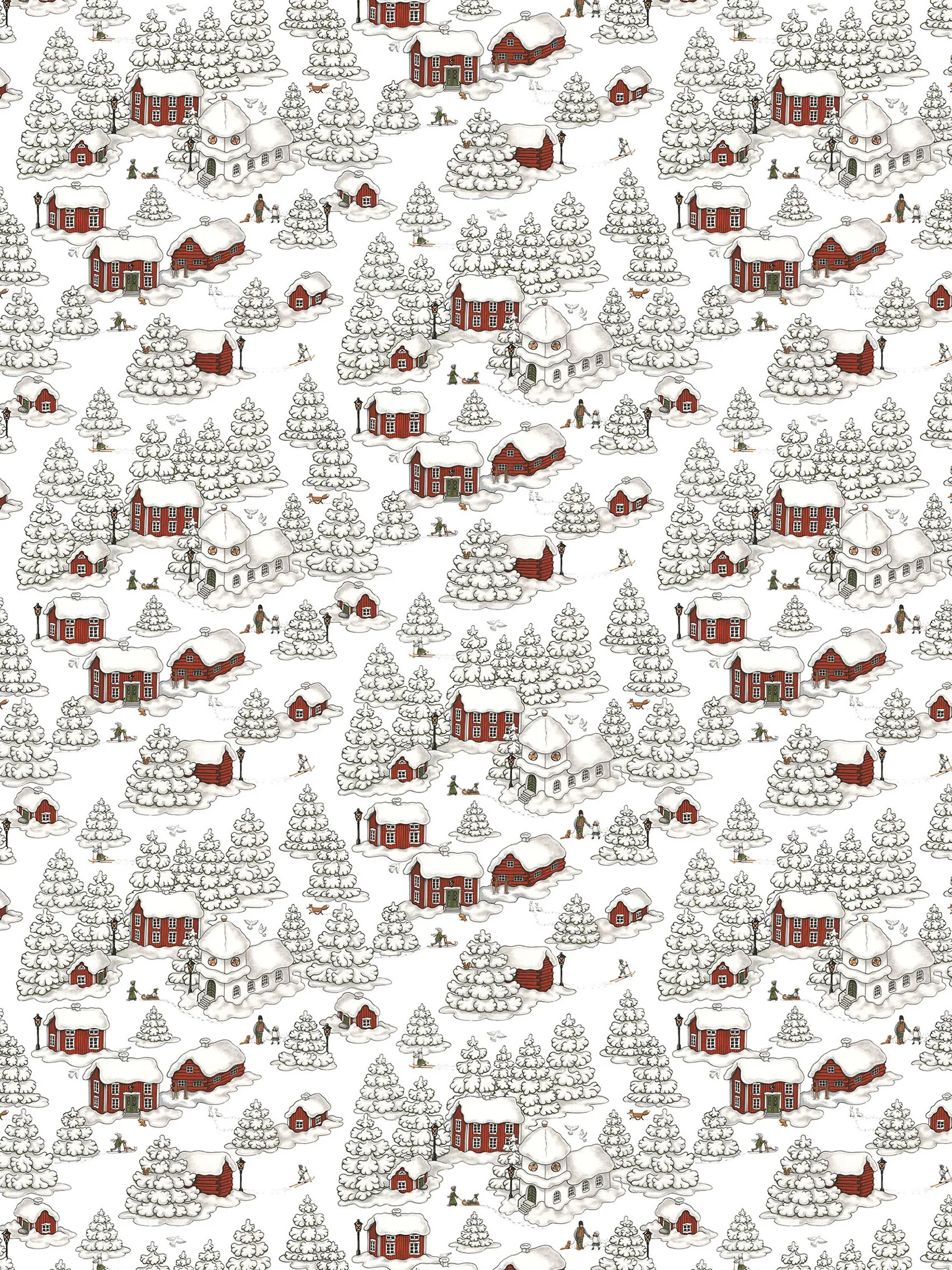 Timmerbyn 패브릭, Off white-grey-red Arvidssons Textil | 아르빗손 텍스타일