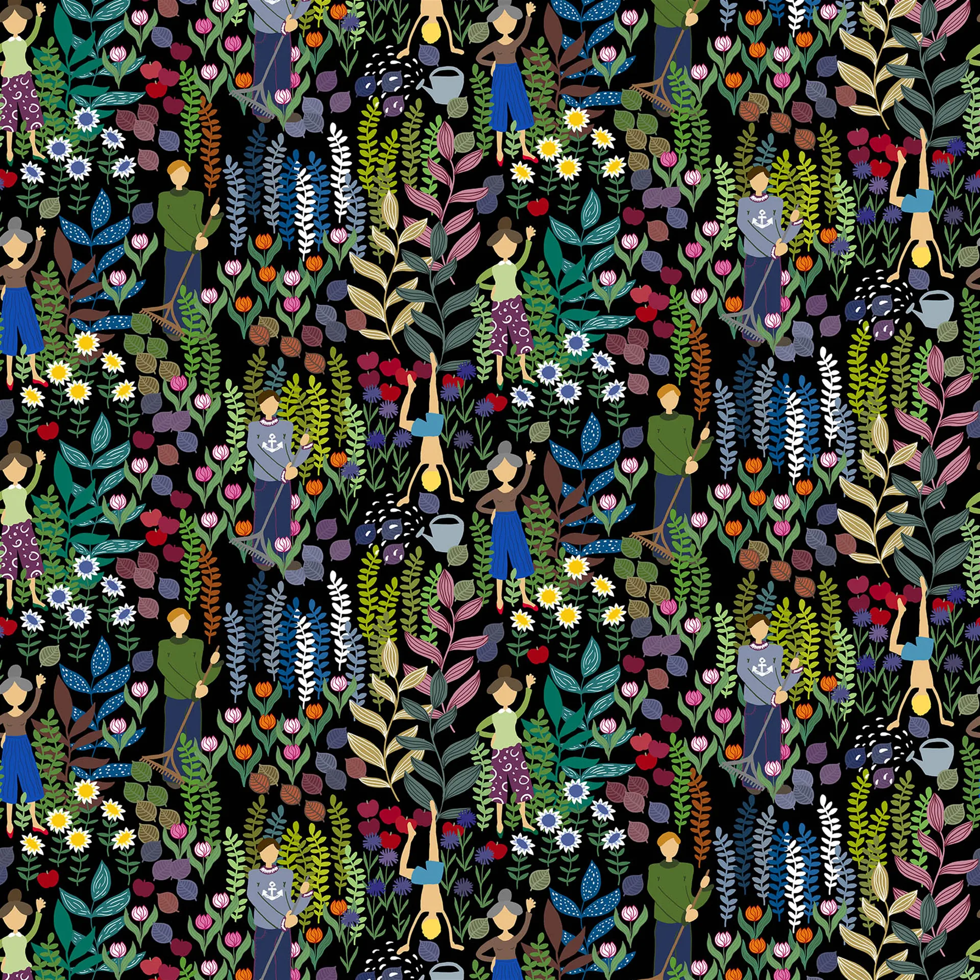 Trädgård 패브릭, black Arvidssons Textil | 아르빗손 텍스타일