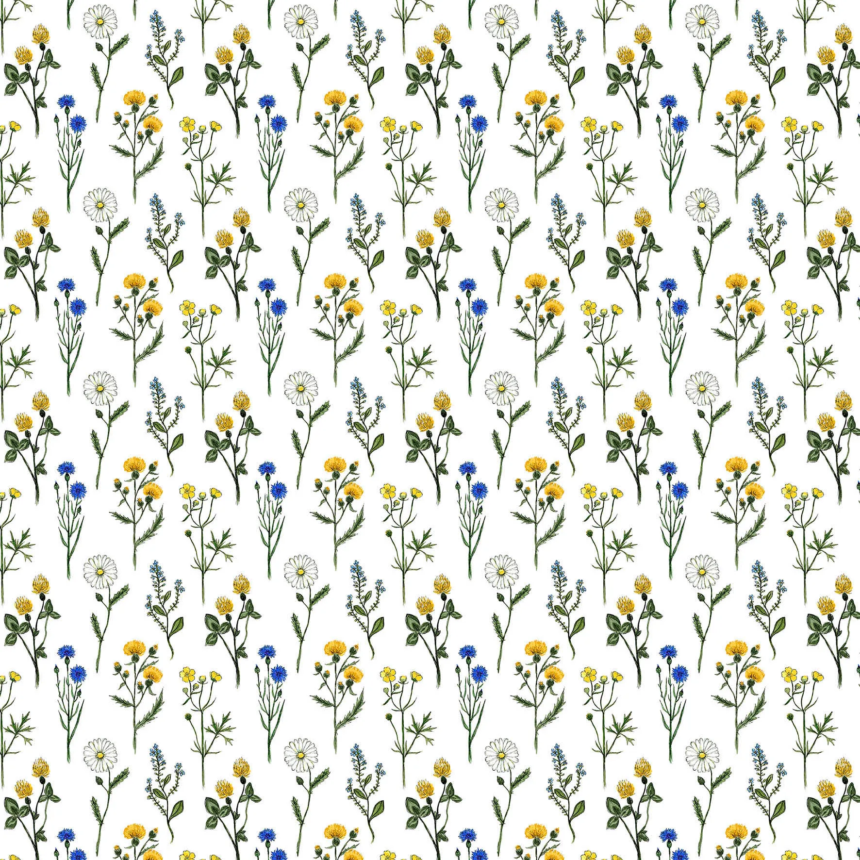 미드써머 패브릭, yellow-blue Arvidssons Textil | 아르빗손 텍스타일