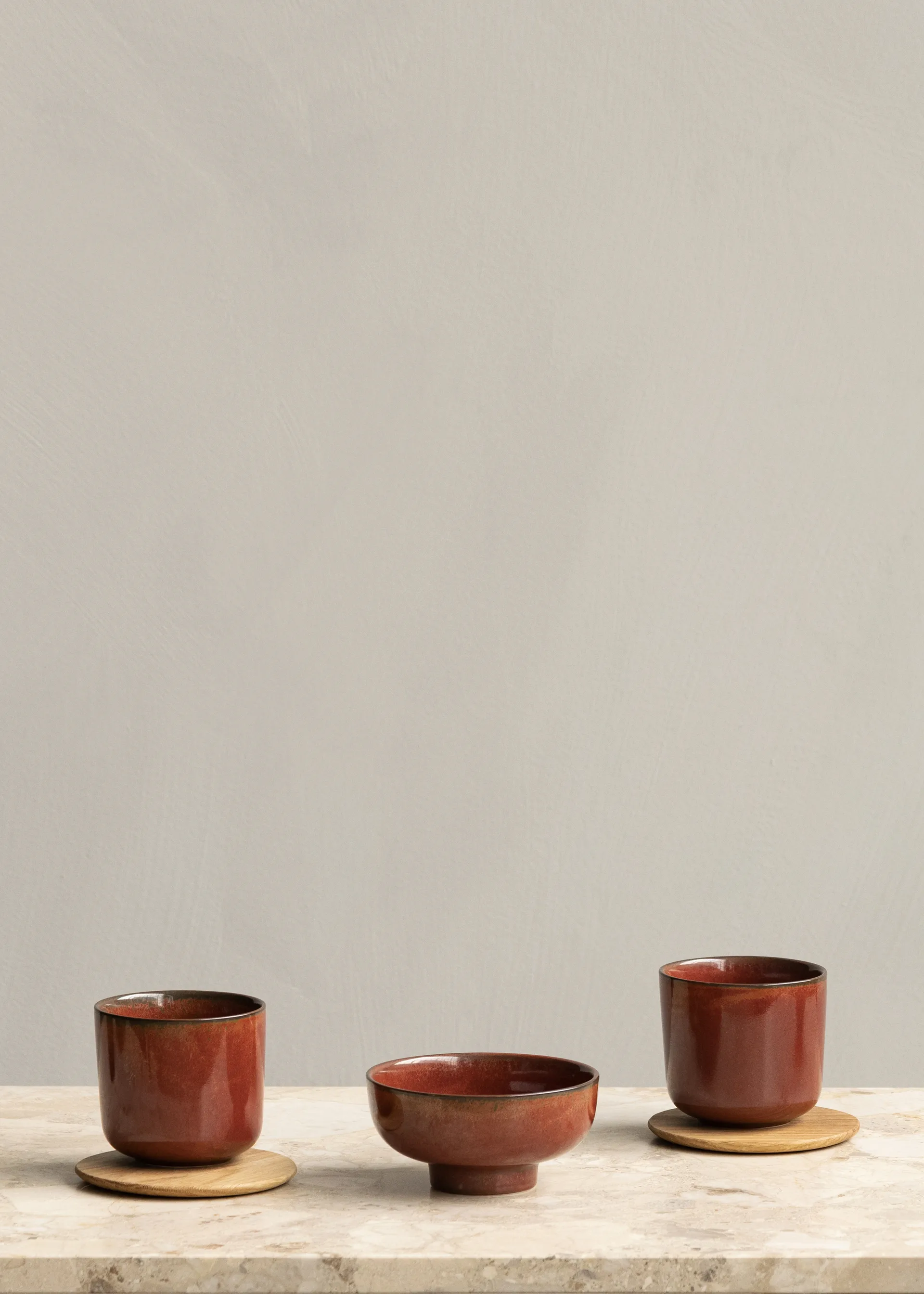 뉴 놈 보울 온 풋 Ø12 cm, Red glazed Audo Copenhagen | 오도 코펜하겐