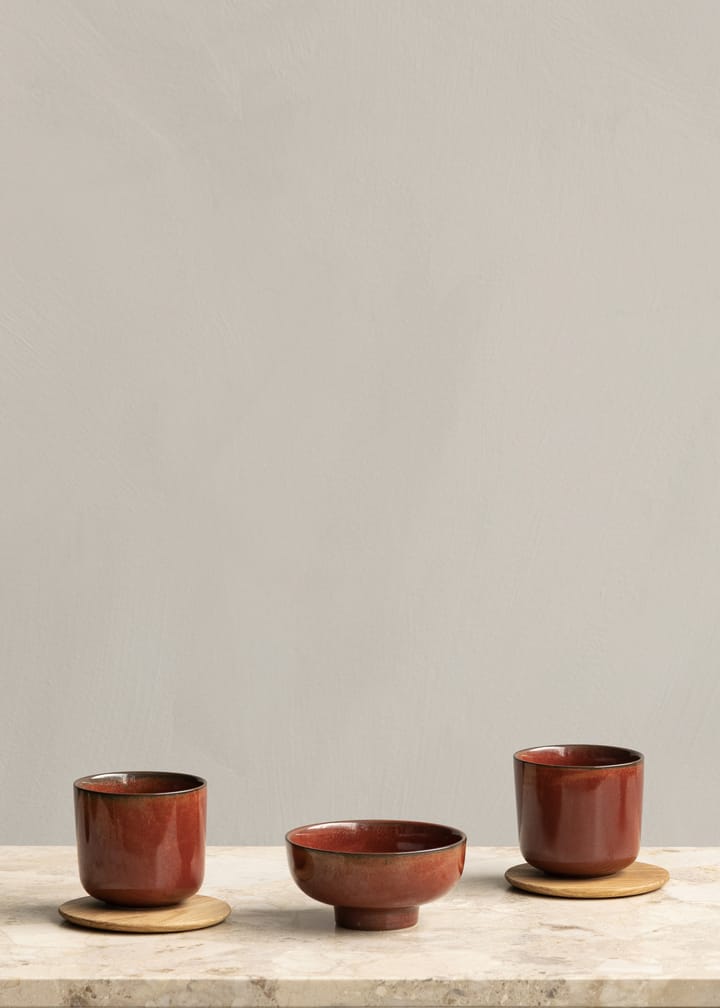 뉴 놈 보울 온 풋 Ø12 cm, Red glazed Audo Copenhagen | 오도 코펜하겐