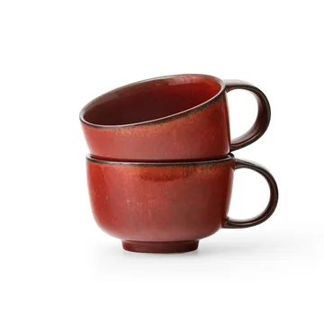 뉴 놈 컵 & 손잡이 25 cl 2개 세트 - Red glazed - Audo Copenhagen | 오도 코펜하겐