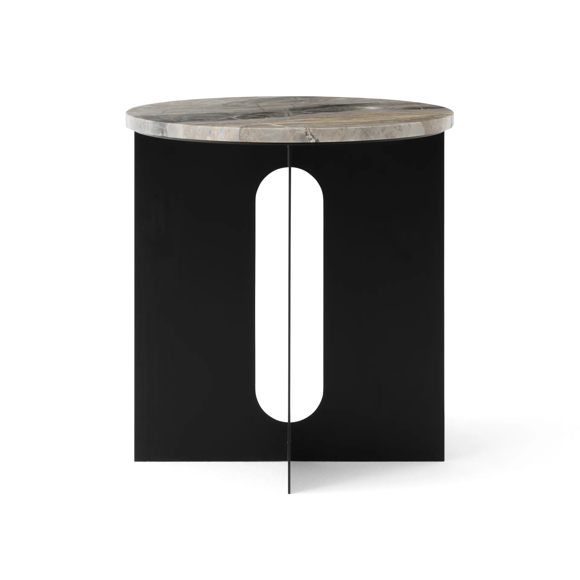 Androgyne 사이드 테이블, Grey Galaxy marble-black steel, Ø42 cm Audo Copenhagen | 오도 코펜하겐