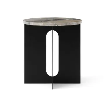 Androgyne 사이드 테이블 - Grey Galaxy marble-black steel, Ø42 cm - Audo Copenhagen | 오도 코펜하겐