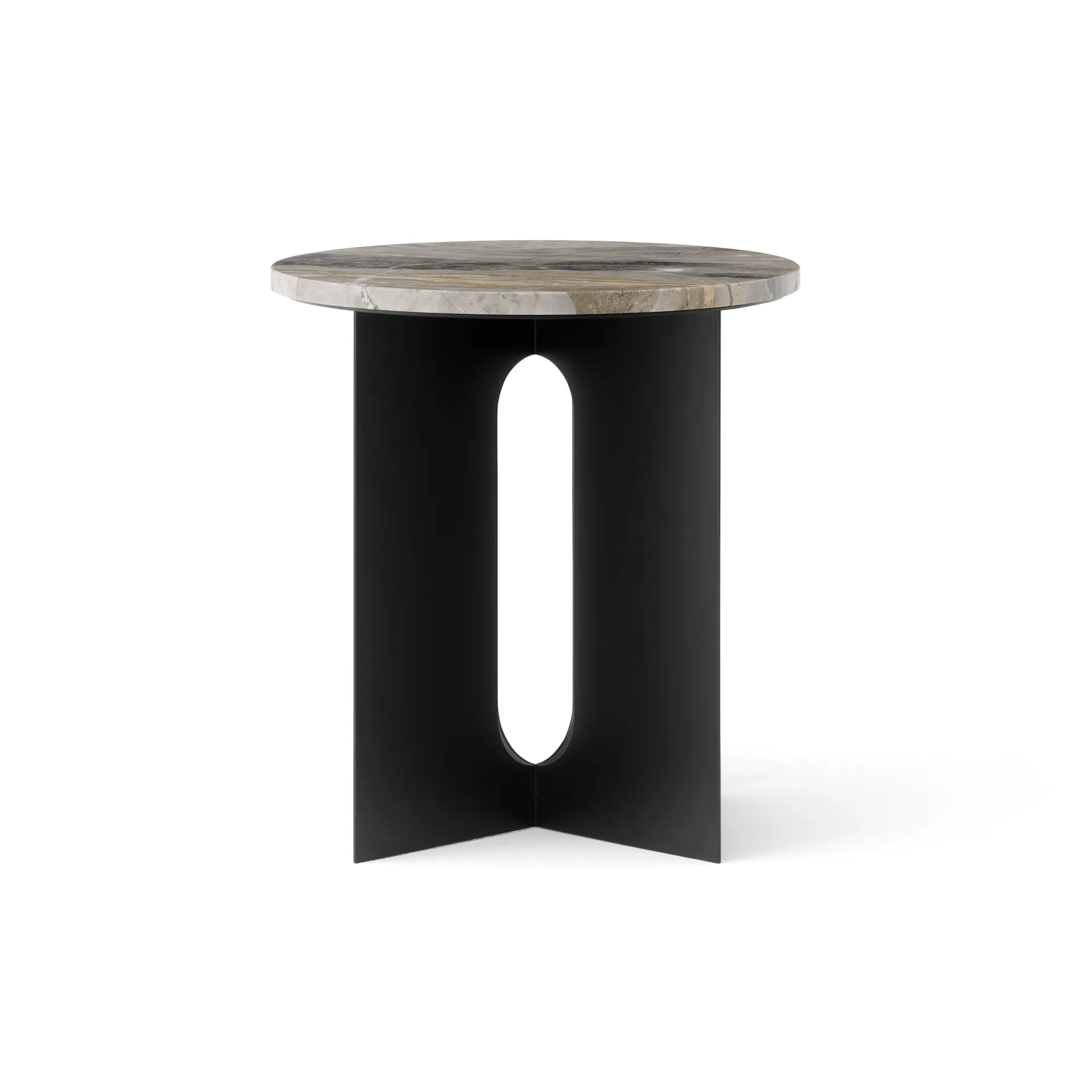Androgyne 사이드 테이블, Grey Galaxy marble-black steel, Ø42 cm Audo Copenhagen | 오도 코펜하겐