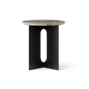Androgyne 사이드 테이블 - Grey Galaxy marble-black steel, Ø42 cm - Audo Copenhagen | 오도 코펜하겐