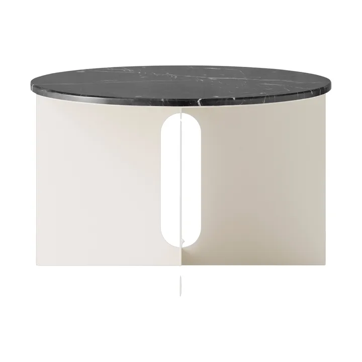 Androgyne 사이드 테이블 - Nero Marquina 마블-ivory 스테인리스 스틸, Ø65 cm - Audo Copenhagen | 오도 코펜하겐