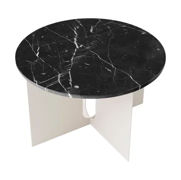 Androgyne 사이드 테이블 - Nero Marquina 마블-ivory 스테인리스 스틸, Ø65 cm - Audo Copenhagen | 오도 코펜하겐