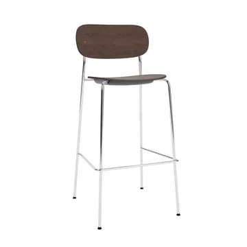 Co Bar Chair 바 스툴 - Dark stained oak-chromed steel, 75 cm - Audo Copenhagen | 오도 코펜하겐