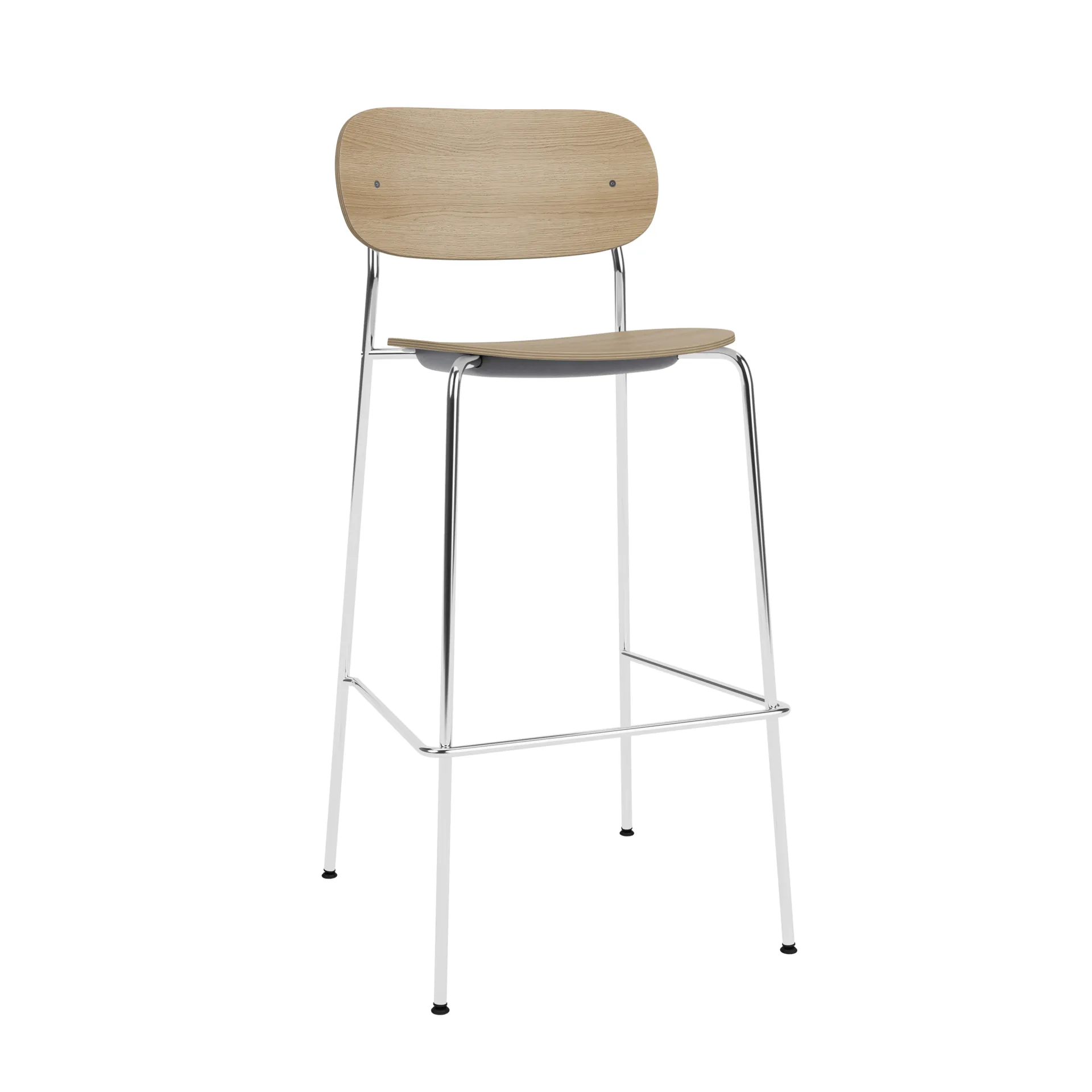 Co Bar Chair 바 스툴, Oak-chromed steel, 75 cm Audo Copenhagen | 오도 코펜하겐