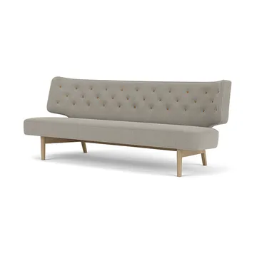 Radiohus 소파 풀 업홀스터드 RE-WOOL PC1T Global HR BUTTONS Vegetal 4-Legs Base - Re-wool 218-natural oak, leather buttons, 2-seater - Audo Copenhagen | 오도 코펜하겐