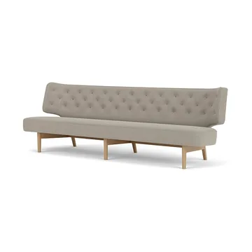 Radiohus 소파 풀 업홀스터드 RE-WOOL PC1T Global HR BUTTONS Vegetal 4-Legs Base - Re-wool 218-natural oak, leather buttons, 3-seater - Audo Copenhagen | 오도 코펜하겐