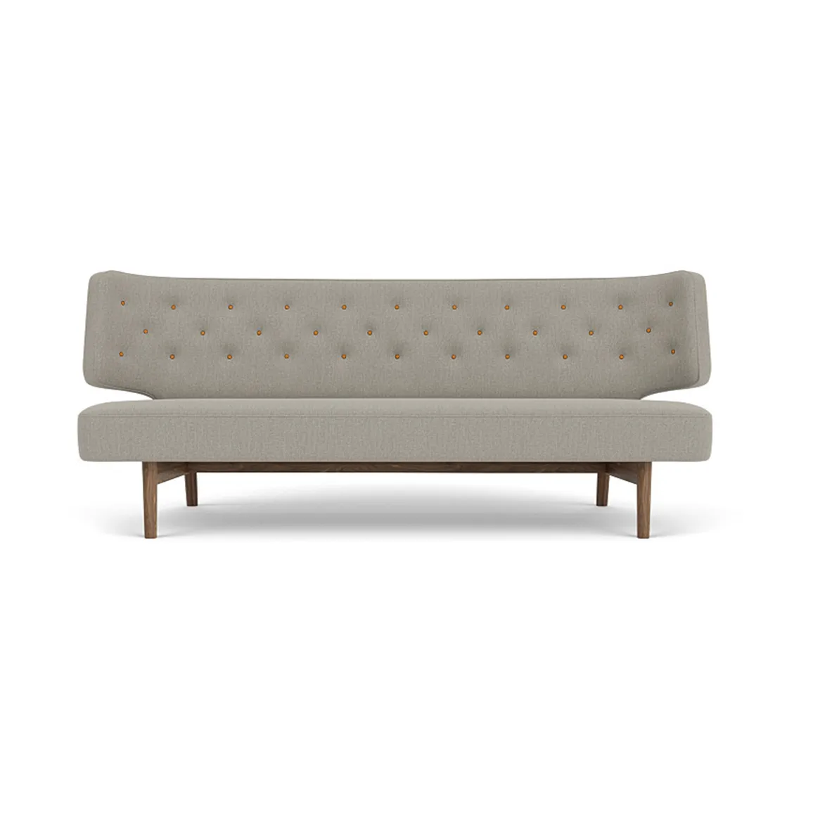 Radiohus 소파 풀 업홀스터드 RE-WOOL PC1T Global HR BUTTONS Vegetal 4-Legs Base, Re-wool 218-walnut, leather buttons, 2-seater Audo Copenhagen | 오도 코펜하겐