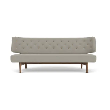Radiohus 소파 풀 업홀스터드 RE-WOOL PC1T Global HR BUTTONS Vegetal 4-Legs Base - Re-wool 218-walnut, leather buttons, 2-seater - Audo Copenhagen | 오도 코펜하겐