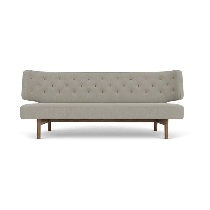 Radiohus 소파 풀 업홀스터드 RE-WOOL PC1T Global HR BUTTONS Vegetal 4-Legs Base - Re-wool 218-walnut, leather buttons, 2-seater - Audo Copenhagen | 오도 코펜하겐