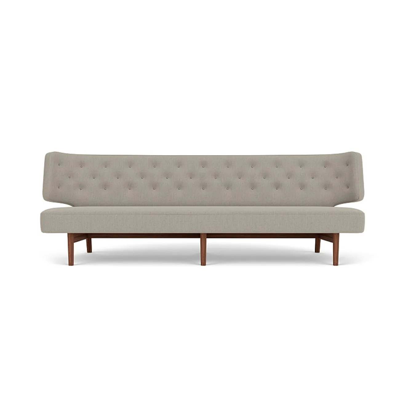 Radiohus 소파 풀 업홀스터드 RE-WOOL PC1T Global HR BUTTONS Vegetal 4-Legs Base, Re-wool 218-walnut, leather buttons, 3-seater Audo Copenhagen | 오도 코펜하겐