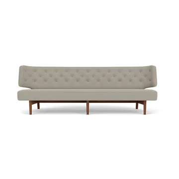 Radiohus 소파 풀 업홀스터드 RE-WOOL PC1T Global HR BUTTONS Vegetal 4-Legs Base - Re-wool 218-walnut, leather buttons, 3-seater - Audo Copenhagen | 오도 코펜하겐