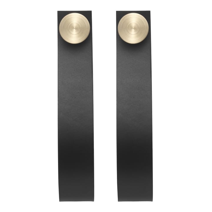 Stropp 행거 2-pack - black leather - brass button - Audo Copenhagen | 오도 코펜하겐