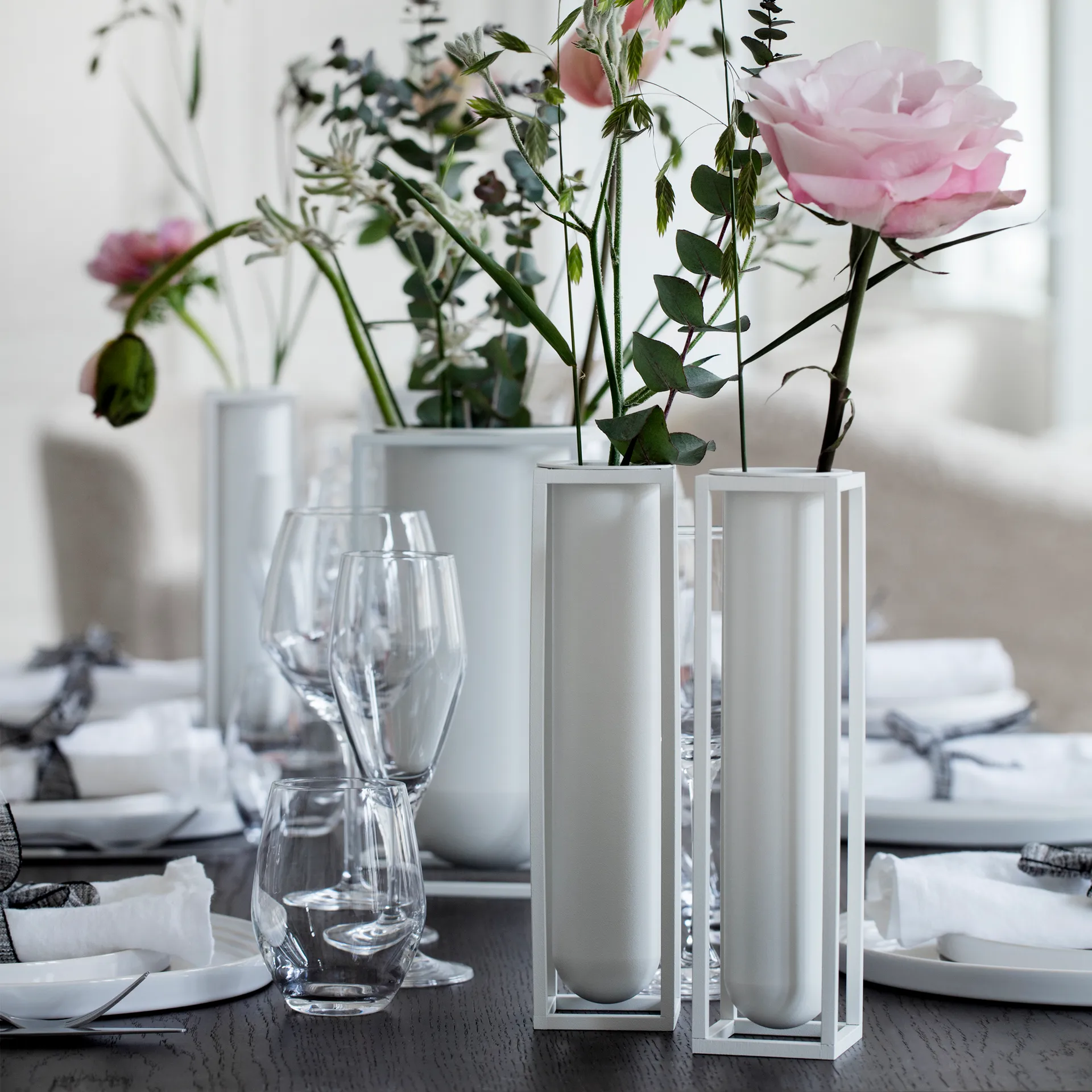큐브스 화병, 플로라, white Audo Copenhagen | 오도 코펜하겐