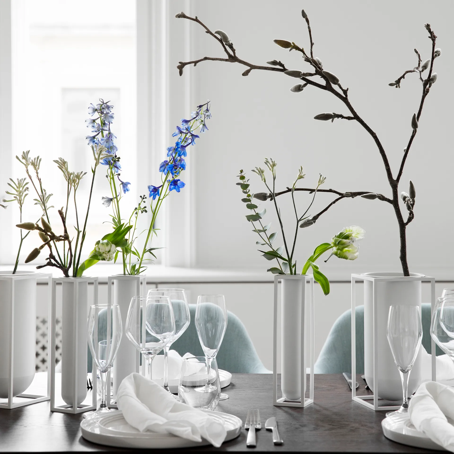 큐브스 화병, 플로라, white Audo Copenhagen | 오도 코펜하겐