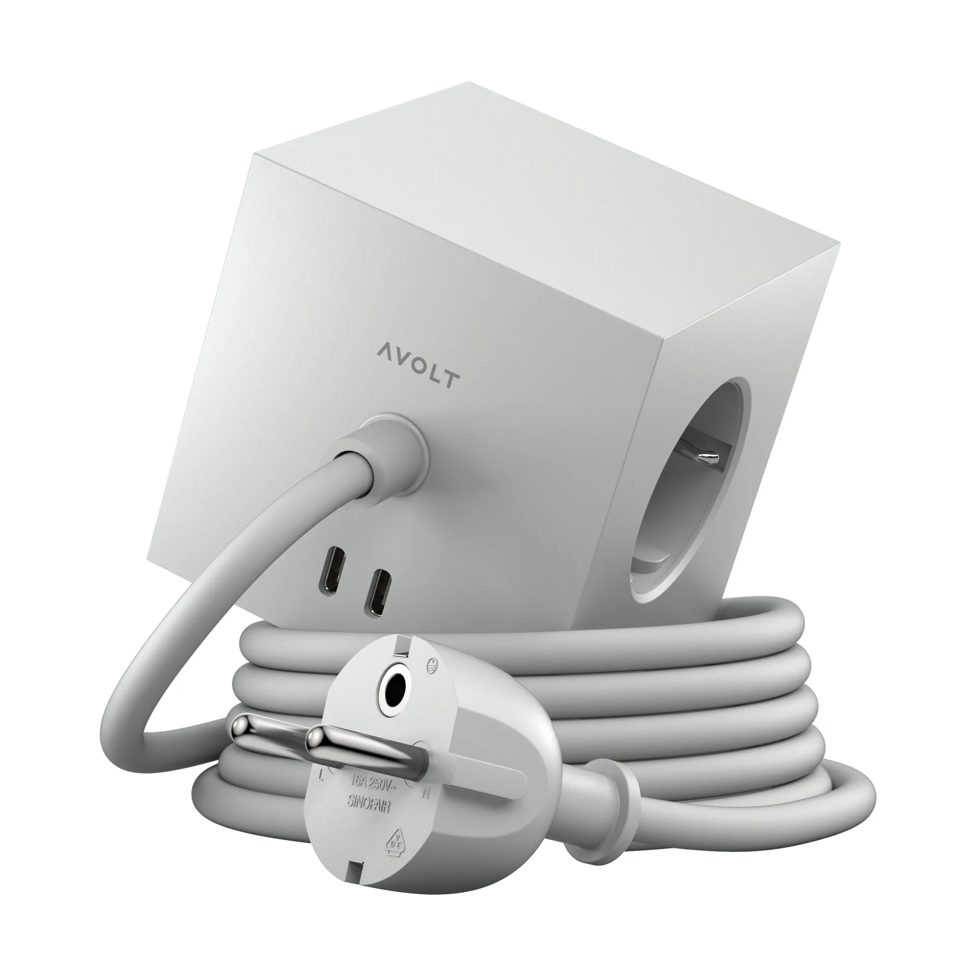 스퀘어 1 소켓 USB-C 30W 1.8 m, Gotland gray Avolt | 아볼트