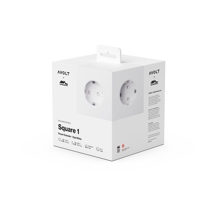 스퀘어 1 소켓 USB-C 30W 1.8 m, White Martinelli Luce edition Avolt | 아볼트