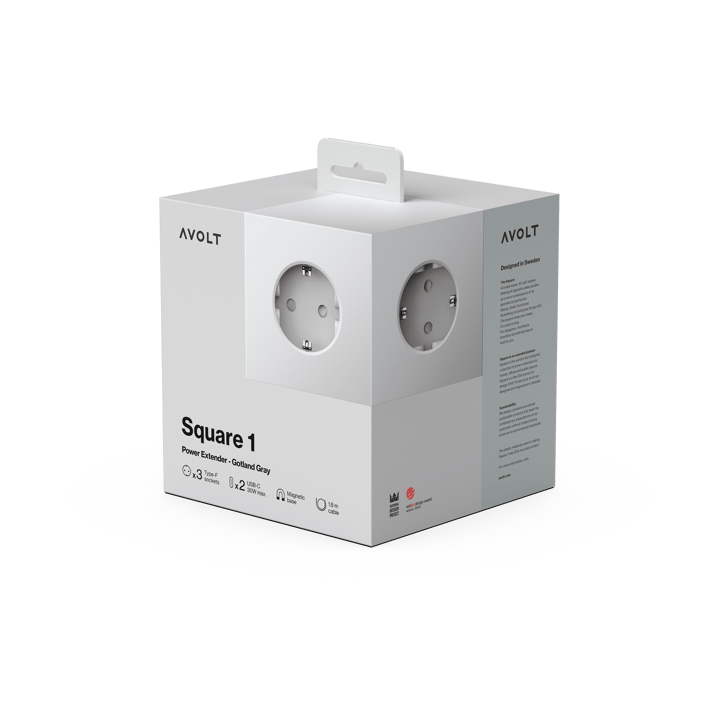 스퀘어 1 파워 스트립 USB-C 30W 3 m, Gotland Gray Avolt | 아볼트