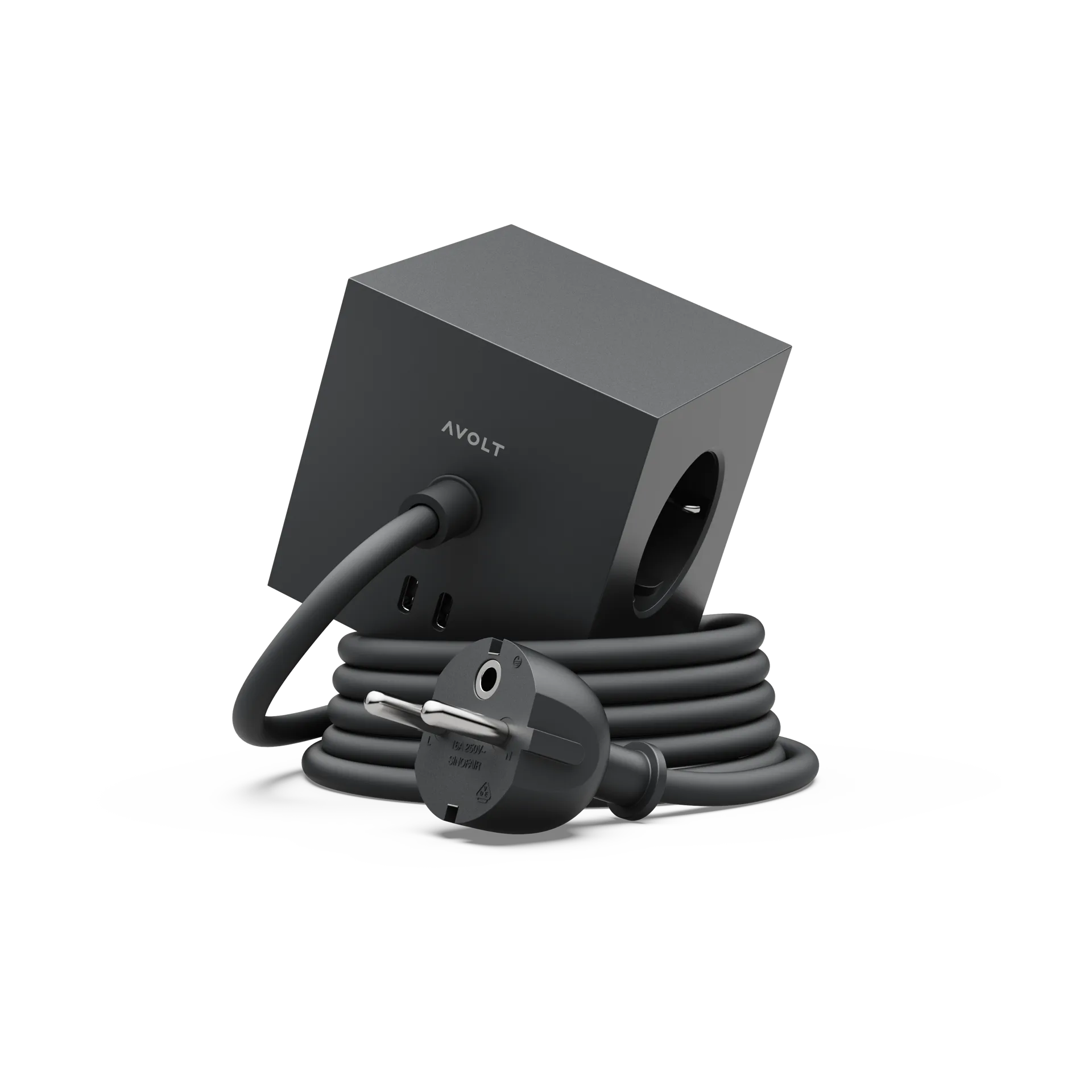 스퀘어 1 파워 스트립 USB-C 30W 3 m, Stockholm Black Avolt | 아볼트