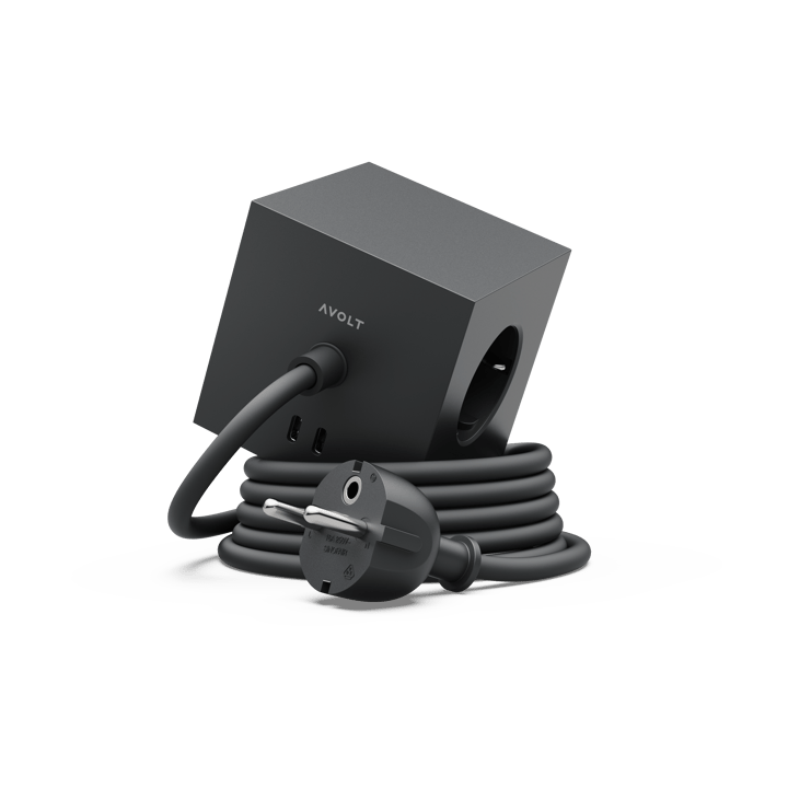 스퀘어 1 파워 스트립 USB-C 30W 3 m - Stockholm Black - Avolt | 아볼트