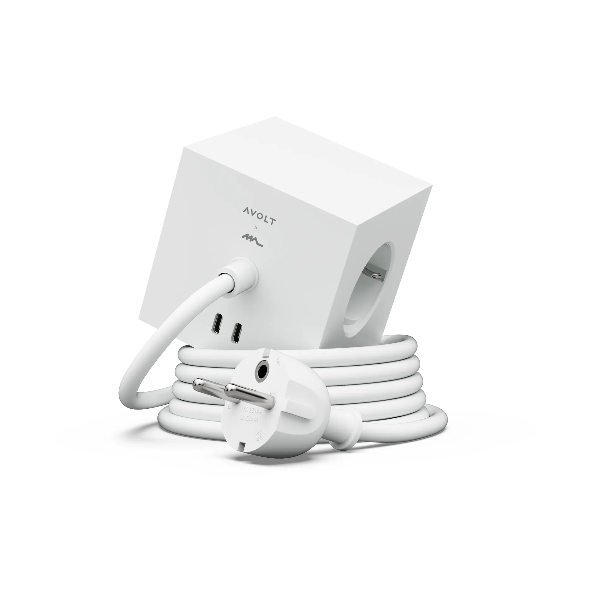 스퀘어 1 파워 스트립 USB-C 30W 3 m, White Martinelli Luce edition Avolt | 아볼트