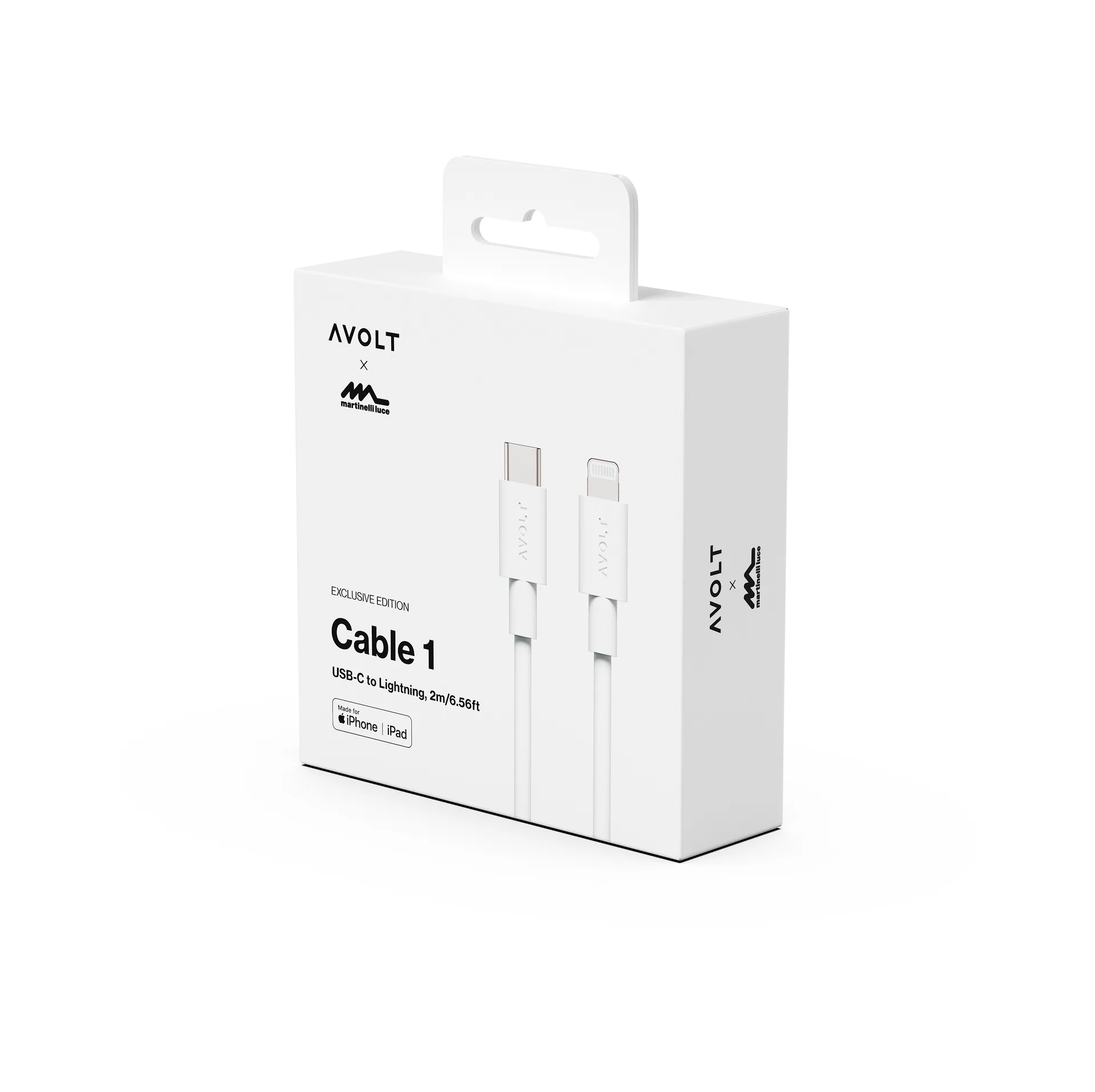 케이블 1 USB-C to 라이트닝 충전 케이블 2 m, White Martinelli Luce Edition Avolt | 아볼트