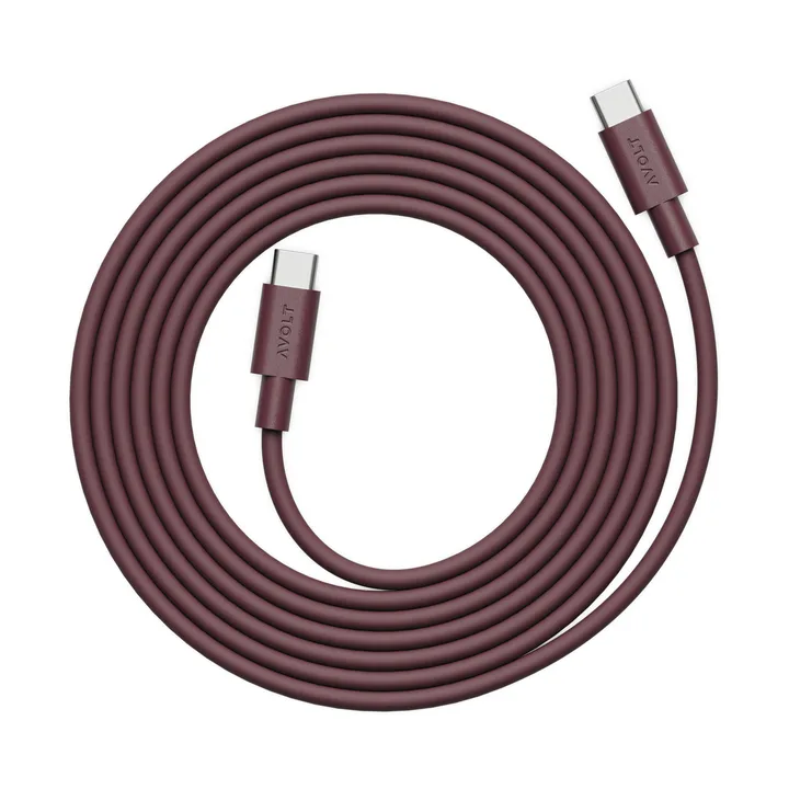 아볼트 x 바우하우스-아카이브 케이블 1 USB-C to USB-C - Mulberry Red - Avolt | 아볼트