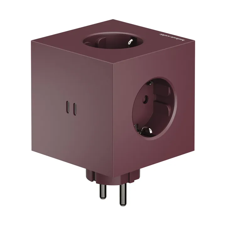 아볼트 x 바우하우스-아카이브 스퀘어 2 USB-C 멀티탭 - Mulberry Red - Avolt | 아볼트